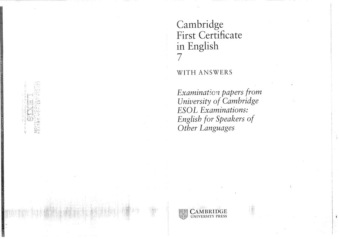 FCE7 Cambridge First Certificate in English 7